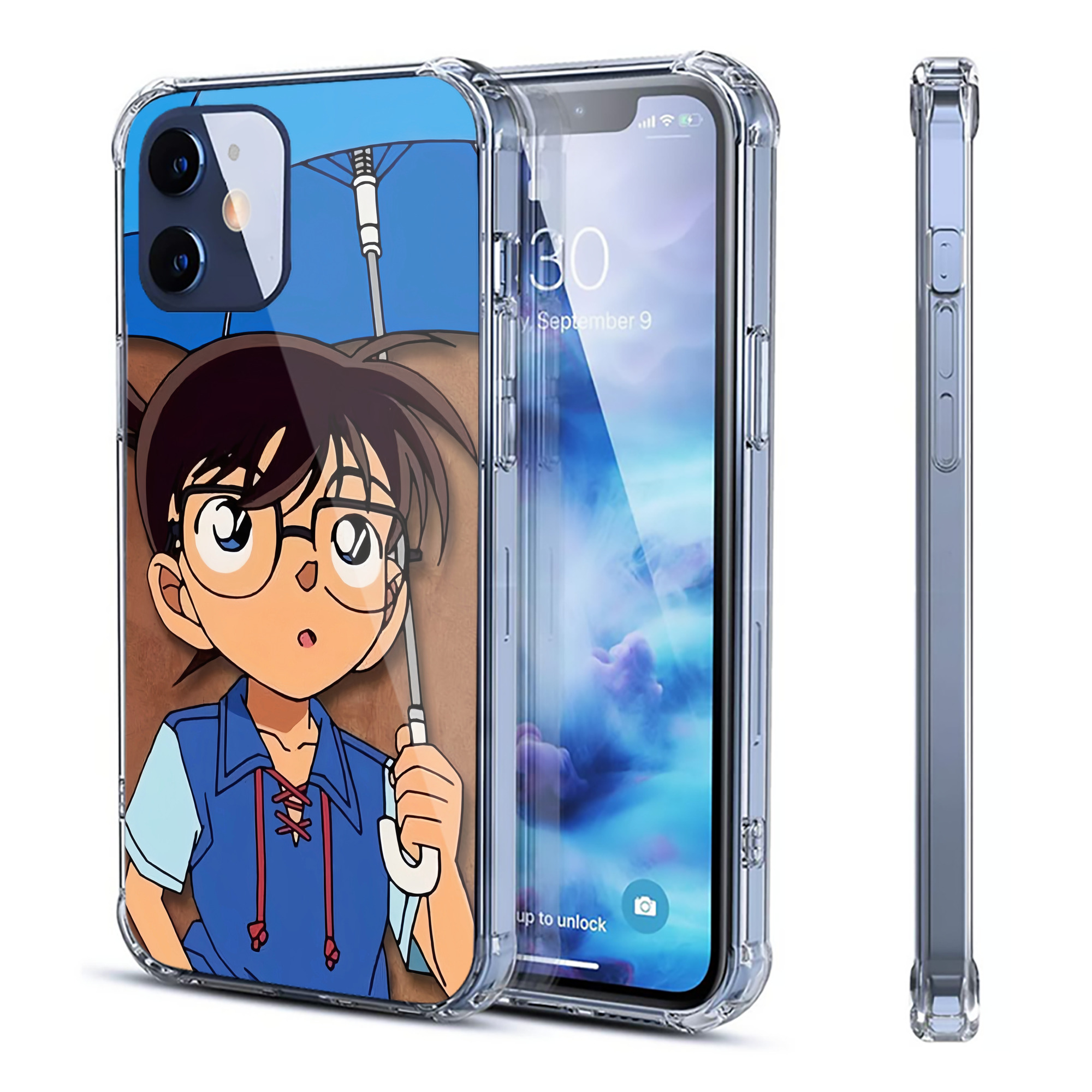 （画像用） 名探偵コナン Detective Conan 【iPhone 12シリーズ対応】透明スマホケース（クリアソフトケース）